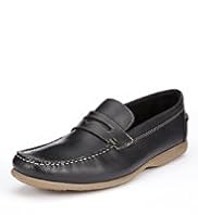 Leather Saddle Slip-On Shoes