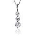 14K White Gold 1.00 Carat. Three-Stone Diamond Pendant (G-H;SI1-SI2)