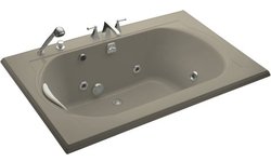 Kohler Memoirs 5.5 Foot Drop In Jetted Tub with Center Drain Sandbar - K-1170-H2-G9