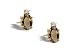 14K Yellow Gold Genuine Oval Smoky Quartz and Diamond Stud Earrings