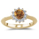 Buy 0.36 Cts Diamond and 0.67 Cts Citrine Ring in 14K Yellow Gold by mycitrinejewelry