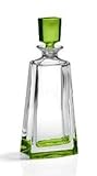 20oz. Green Crystal Decanter - Hamilton Collection - Bohemia Crystal - Made In Czech Republic