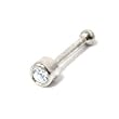 Solid 14kt White Gold Genuine Diamond Nose Bone