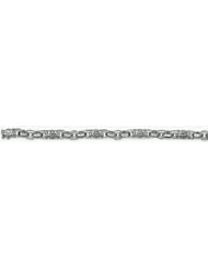 6.5mm 14k Fancy White Gold Link Bracelet 7"