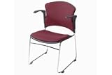 Upholstered Stackable Chair With Armrests. Package of 4