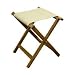 Plantation Teak Folding Camp Stool with Canvas Seat