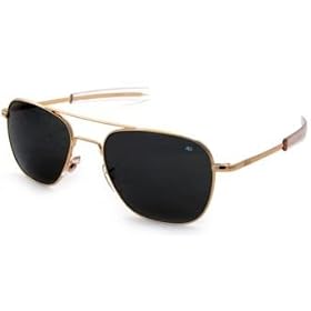 American Optical Sunglasses - Flight Gear Original Pilot w/ Bayonet Temples / Frame: Gold w/ Bayonet Temples Lens: Grey (55 mm)