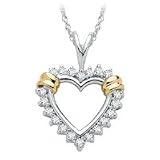 10kt. Two Tone, 1/4 ct. tw. Diamond Heart Pendant
