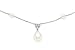 Cultured Freshwater Rice Pearl and Diamond 14K White Gold Necklace