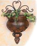 Copper Floral Wall Planter 12
