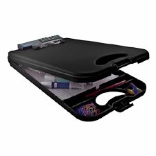 Portable Desktop, w  Solar Power Calculator, 10x16, Black by Saunders