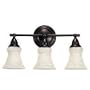 Sea Gull Lighting 40025-777 Sajemore Three-Light Vanity Fixture, Copper Revival Finish with Satin Etched Glass Shades