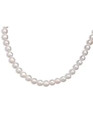 White Pearl Necklace with 10mm Pearls Individually Knotted Sterling Silver