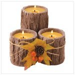 Triple Bark Candle Set Of Three Candles Wood Scent