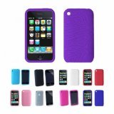 Apple iPhone 3G 3Gs 8GB 16GB 32GB Textured Silicone Skin Case Cover, Purple, One Size