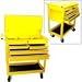 Heavy Duty Portable Tool Chest &amp; Service Cart 4+ Drawers - 600 LB Capacity, Hot-Rod Yellow
