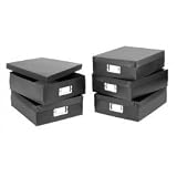 Set of 5 Metro Document Boxes Acid Free Plastic (Black) (3.25