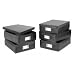 Set of 5 Metro Document Boxes - Acid Free Plastic (Black) (3.25H x 9.00W x 12.00D)