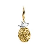 14K Two-Tone Gold Sapphire and Diamond Pineapple Charm/Pendant