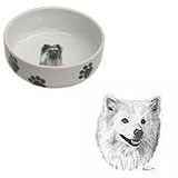 American Eskimo Paw Print Bowl, Porcelain by Rosalinde (7 in. x 2.5 in. deep)