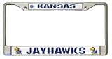 Kansas Jayhawks Chrome License Plate Frame w/Color Logo