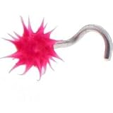 Pink-Pink HEDGEHOG Nose Screw Ring