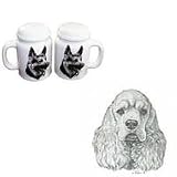 Cocker Spaniel Large Salt and Pepper Shakers, Porcelain by Rosalinde (4')