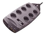 Belkin 7-Fach Überspannungsschutz SurgeMaster Extreme, zusätzl. Schutz für Telefon/Netzwerk/Audio/Video, uneingeschr. Garantie für angeschl. Geräte, 3m