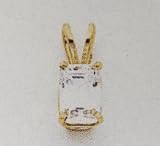 14kt Emerald Shaped Cubic Zirconia Pendant - XP420CZ