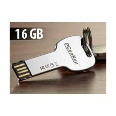PConKey 16GB USB-Speicherstick "sticKey", wasserdicht, silber
