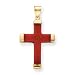14k Red Dyed Quartz Cross Pendant