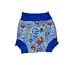 Splash About neoprene Happy Nappy: Fish Print with Royal Blue rib, Large (about 6 to 14 months)
