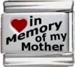 Clearly Charming In Memory of My Mother Red Heart Laser Italian Charm