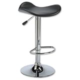 Influx Saddle-Seat Bar Stool Height-adjustable with Footrest W440xD450xH580-780mm Black