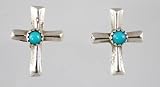 Sterling Silver Turquoise Cross Earrings, #2482