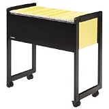 Adjustable-Width Mobile File Cart- Black