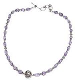 Discount Jewelry - Silver Amulet in Chain Necklace Made with Amethyst Gemstone 18 inches
