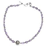 Discount Jewelry - Silver Amulet in Chain Necklace Made with Amethyst Gemstone 18 "
