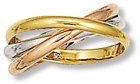 Tri Color Triple Band Ring