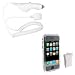 Apple Ipod iPhone 1st Gen (NOT for iPhone 3G) PDA Accessory Bundle Kit - Rapid Car Charger with Ic Chip + Transparent Clear Crystal Snap on Cover Case with Belt Clip By Bargaincell