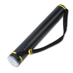 Safco 30531 Telescoping document tube, 24-1/2 to 40, 3-1/2 dia., black tube/clear cap