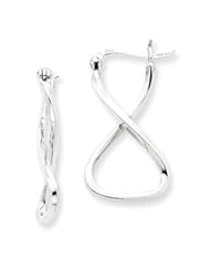 Sterling Silver Twisted Oval Hoop Earrings QE3762"