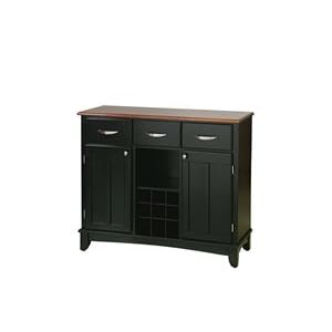 Hutch-Style Buffet - Black/ Oak by