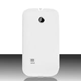 Silicone Gel Skin WHITE Sleeve Rubber Soft Cover Case for HUAWEI M865 ASCEND 2 (CRICKET) [WCG611]