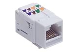 Category 6 Keystone Jack RJ45 Tool-Less EIA568A/B, Color: White