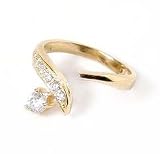 14k Elegant Round Cubic Zirconia CZ Adjustable Toe Ring