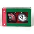 Oakland Raiders Double Holiday Tree Ornament Set - NFL Football