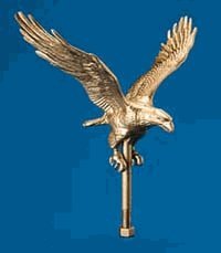 Outdoor Gold Flagpole Eagle - 8.5in Tall with 12in Wingspan