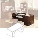 92000 Series Double Pedestal Desk, Full-Height Pedestals, Medium Oak, 72 x 36