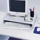SAF2155GR Keyboard Station Monitor Stand, Wood Laminate, 22-5/8x16-5/8x4-1/2, Light Gray